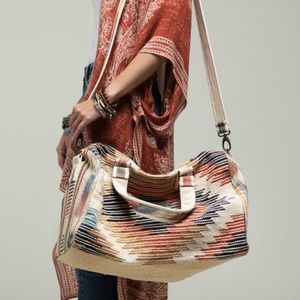 Last 1! NWT BOHO Aztec Southwestern Weekender Travel bag